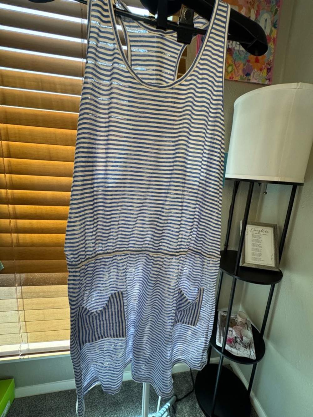Cupshe Blue and White Striped Women's Swim Coverup